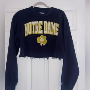 Notre dame cropped blue sweatshirt